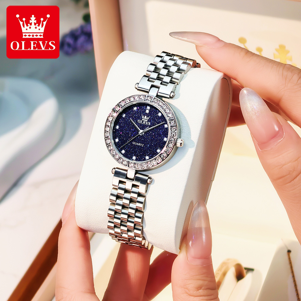 Luxury Ceramic Watch - OLEVS 3641 นาฬิกาสตรี Elegant Simple นาฬิกาควอตซ์เพทายกันน้ํา