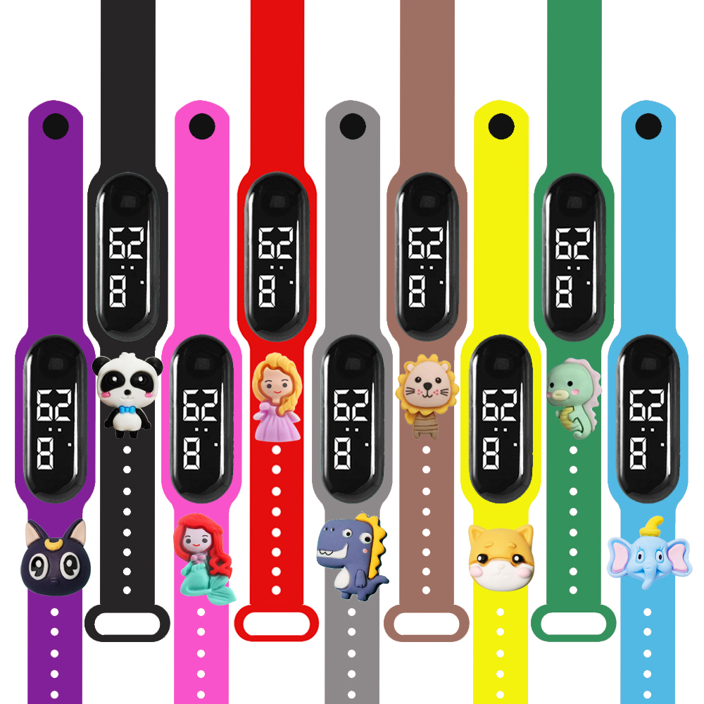 Smartwatch Watches Girls - นาฬิกาสมาร์ทวอทช์หลากสีสำหรับเด็กผู้ชายและเด็กผู้หญิง แฟชั่น LED ดิจิตอล สายซิลิโคน กันน้ำ