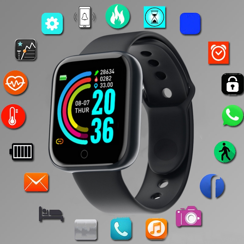 Smartwatch Watches Girls - สมาร์ทวอท์ชสําหรับผู้ชายผู้หญิงโหมดกีฬาการควบคุมเพลงแคลอรี่ระยะทางฟิตเนสสมาร์ทแบนด์ข้อความเตือนสร้อยข้อมือสมาร์ท Android IOS