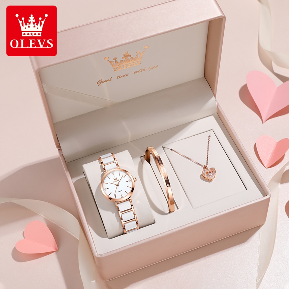 Luxury Ceramic Watch - นาฬิกาข้อมือผู้หญิง OLEVS รุ่น 5877 หรูหรา สง่างาม