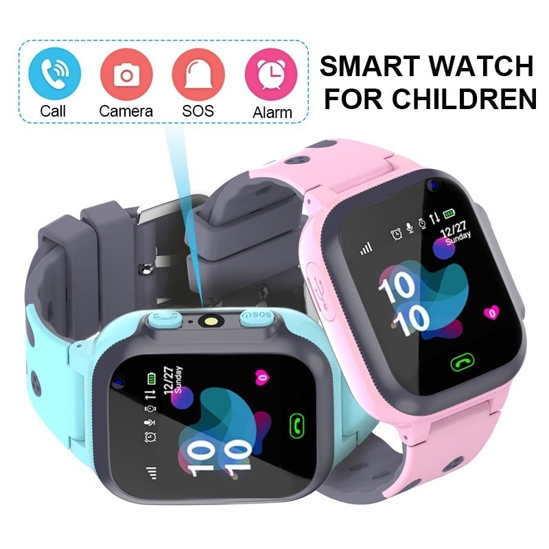 Smartwatch Watches Girls - เด็กดูสมาร์ทนาฬิกาอัจฉริยะกันน้ําสําหรับเด็กหนุ่มๆสาวๆของขวัญที่มีหน้าจอสัมผัสกล้องปลุก SOS โทรตําแหน่งติดตาม