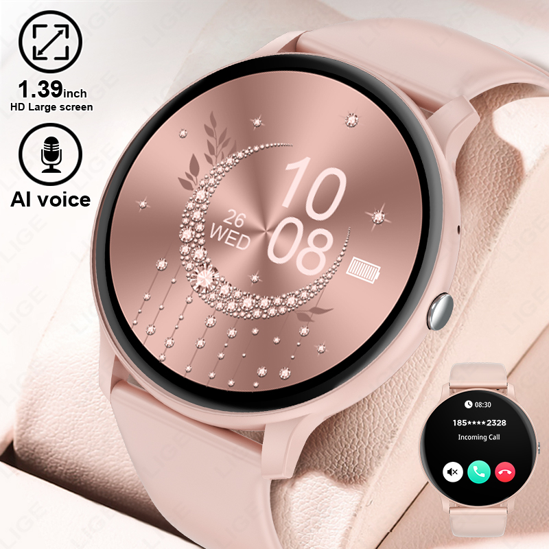Smartwatch Ladies Watches For Women - 2026 ใหม่สมาร์ทวอทช์ผู้หญิงผู้ชายโทรผ่านบลูทูธกีฬาฟิตเนสนาฬิกาเครื่องวัดอัตราการเต้นของหัวใจสมาร์ทวอทช์สุขภาพสำหรับแอนดรอยด์ ไอโอเอส