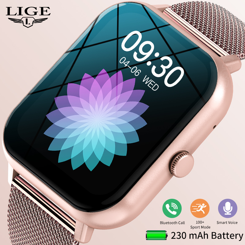 Smartwatch Watch Whatsapp - LIGE ผู้หญิง Smartwatch บลูทูธรับสาย Voice Assistant