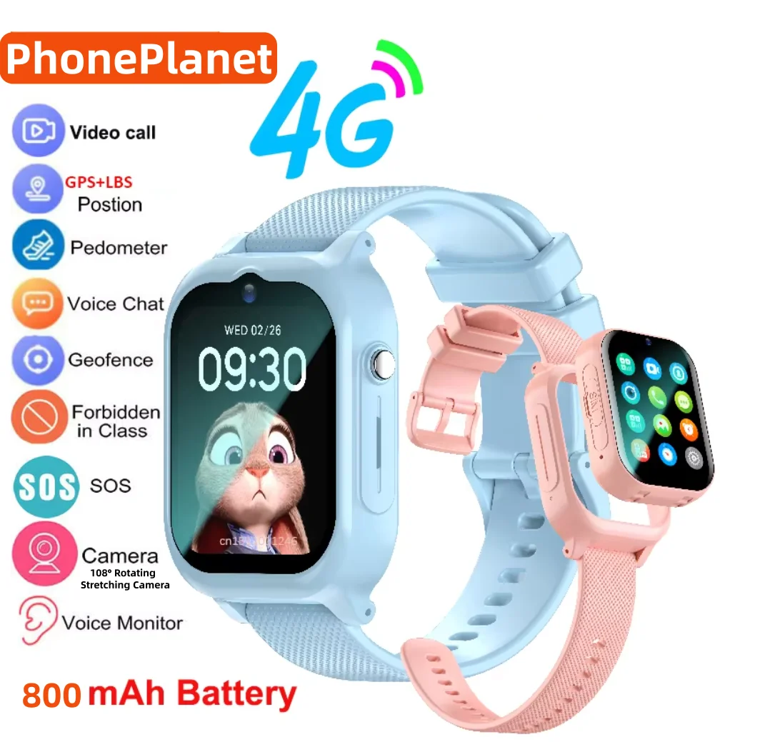 Smartwatch Watches For Kids With Gps - นาฬิกาสมาร์ทวอทช์เด็ก 4G พร้อม GPS SOS วิดีโอคอล