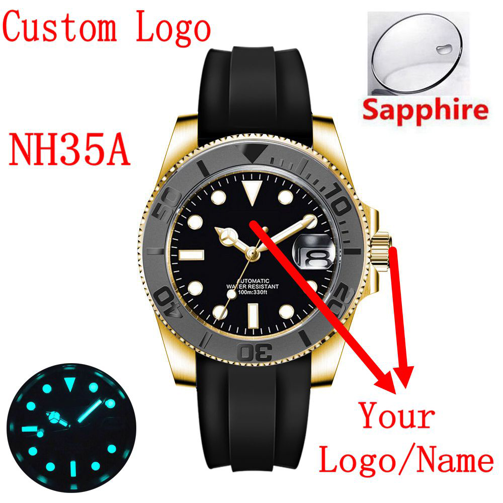 Luxury Ceramic Watch - นาฬิกาข้อมือผู้ชายแบบอัตโนมัติ ระบบกลไก NH35/ Miyota รุ่นหรู 40