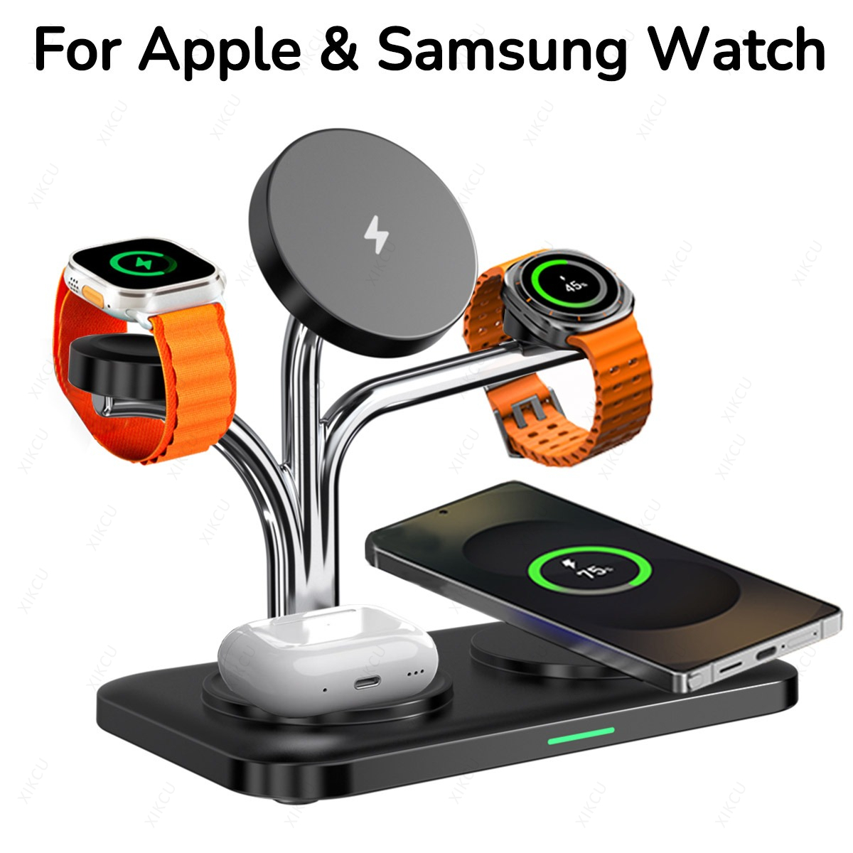 Smartwatch Apple Watch - ที่ชาร์จไร้สายแม่เหล็ก 5 in 1 ชาร์จเร็วสำหรับโทรศัพท์และนาฬิกา รองรับ