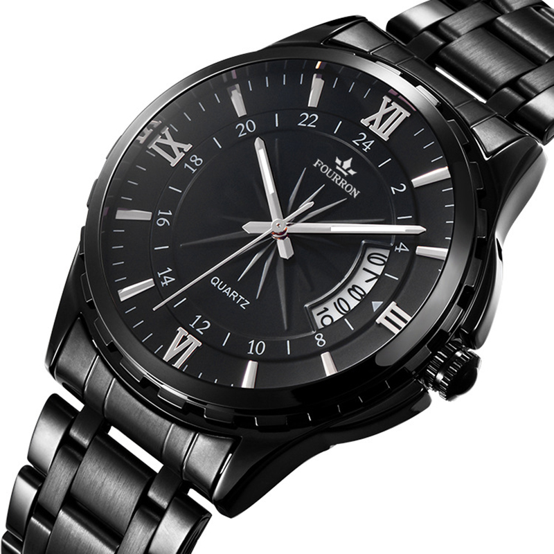 Smartwatch Trending Watches For Men - นาฬิกาข้อมือผู้ชาย แฟชั่นทันสมัย พร้อมปฏิทิน ไฟกลางคืน กันน้ำ สายสแตนเลส