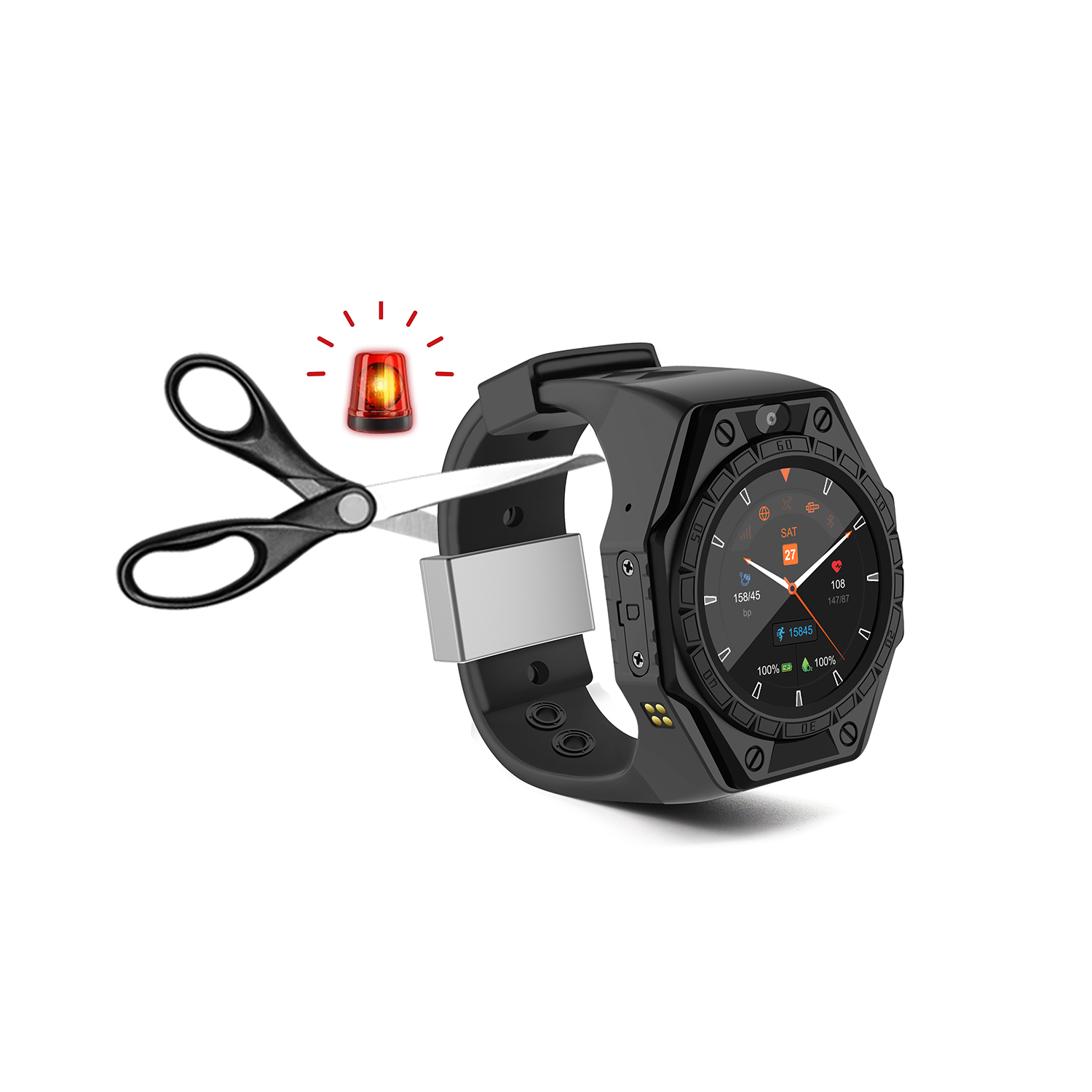 Hybrid Smartwatch - นาฬิกาอัจฉริยะ/สายรัดข้อมือ/กำไลข้อมือ ดีไซน์ระดับมืออาชีพ ป้องกันการงัดแงะ ระบบติดตามแบบไฮบริด 4G สำหรับการติดตามอย่างมืออาชีพ