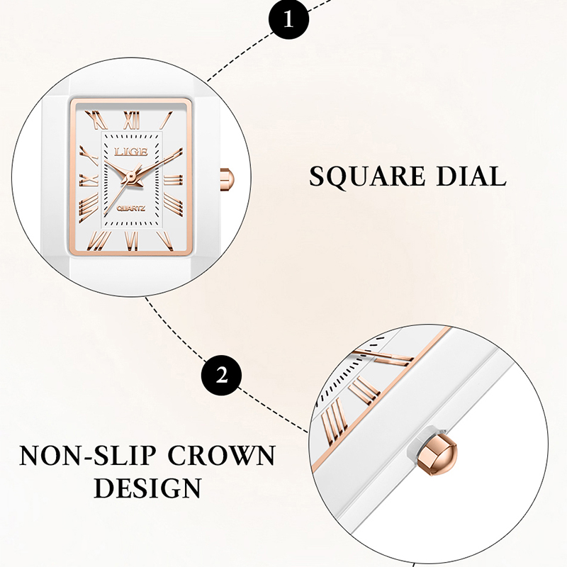 LIGE นาฬิกาผู้หญิงนาฬิกาข้อมือ - Luxury Ceramic Watch บทวิจารณ์และราคา