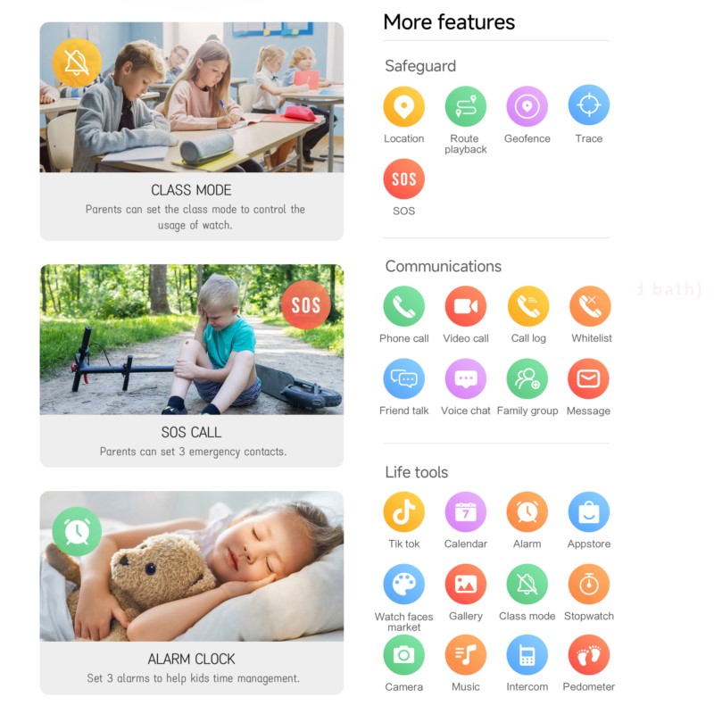 สมาร์ทวอทช์เด็ก 4G พร้อมหน้าจอ - Smartwatch Watches For Kids With Gps บทวิจารณ์และราคา