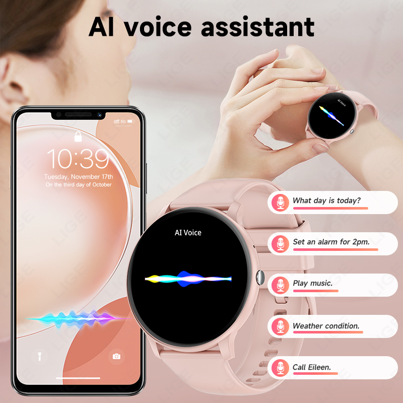 LIGE สมาร์ทวอท์ชผู้หญิงผู้ชายบ - Smartwatch Ladies Watches For Women บทวิจารณ์และราคา