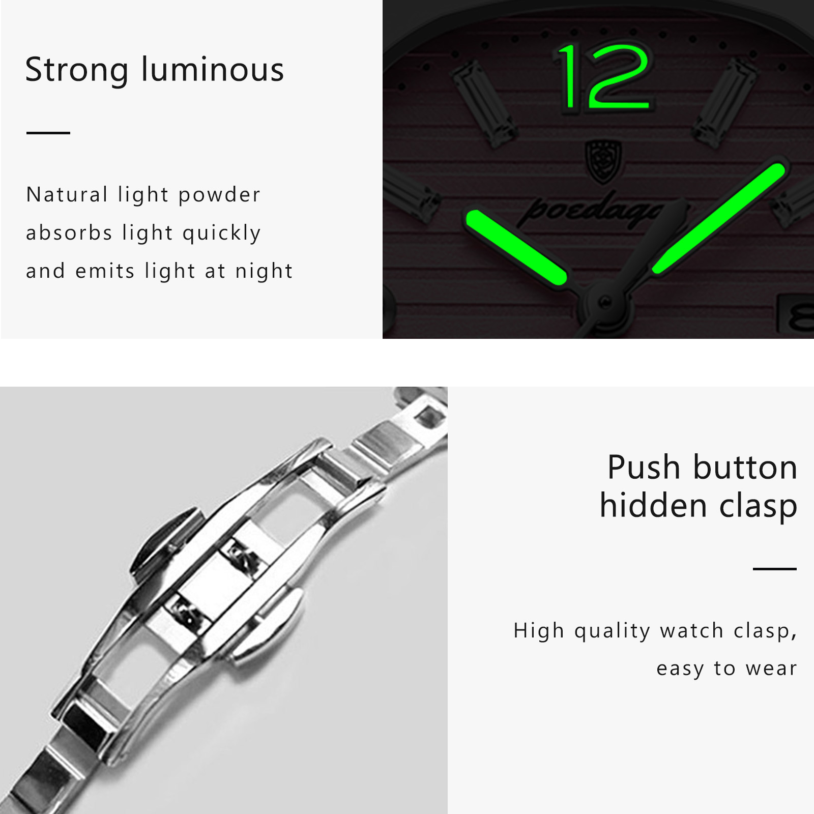 นาฬิกาข้อมือผู้หญิง POEDAGAR ส - Waterproof Diving Watch บทวิจารณ์และราคา