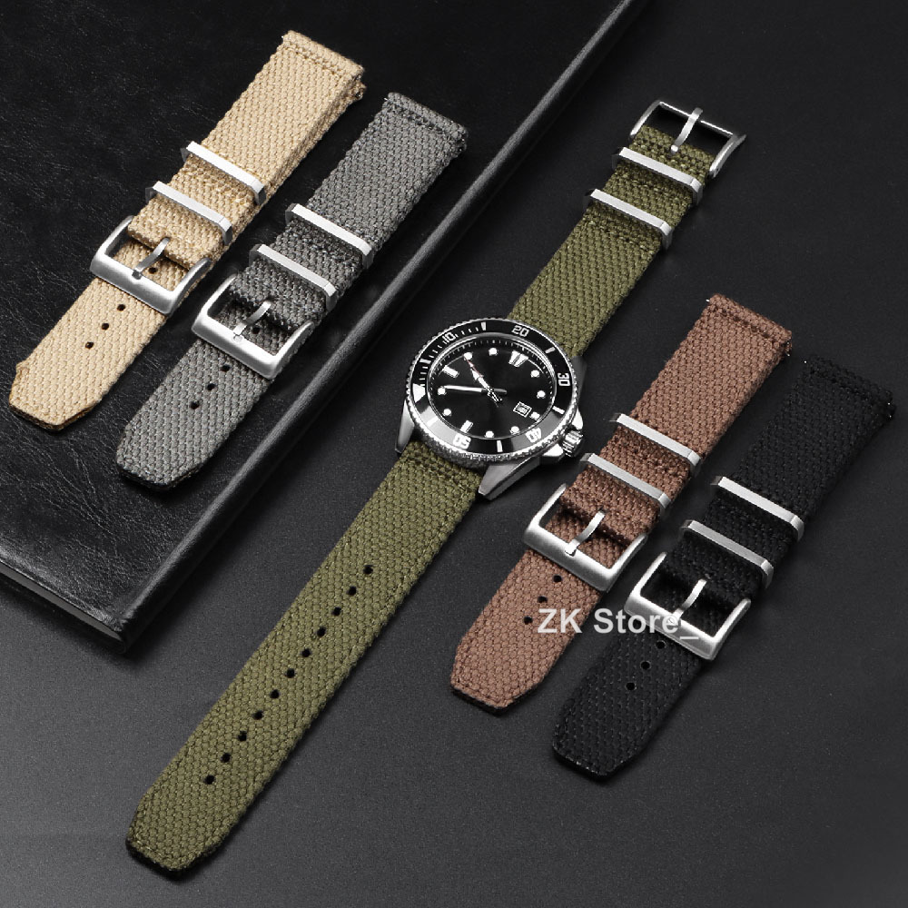 สายนาฬิกาไนลอนผ้าลินิน20มม. 22 - Smartwatch Army Watches For Men บทวิจารณ์และราคา