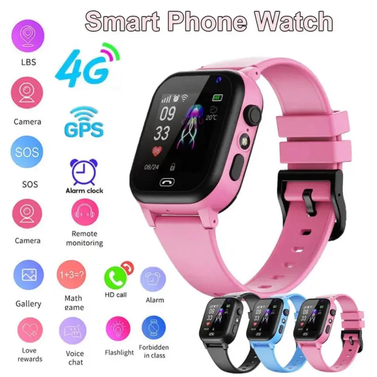 เด็กสมาร์ทวอท์ช 4G มัลติฟังก์ช - Smartwatch Watches For Kids With Gps บทวิจารณ์และราคา