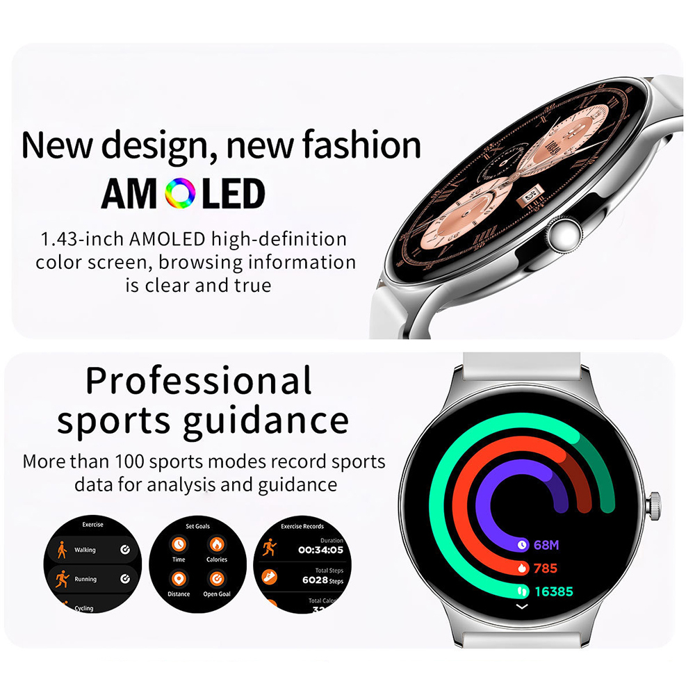 สมาร์ทวอทช์ AMOLED ขนาด 1.43 น - Smartwatch Ladies Watches For Women บทวิจารณ์และราคา