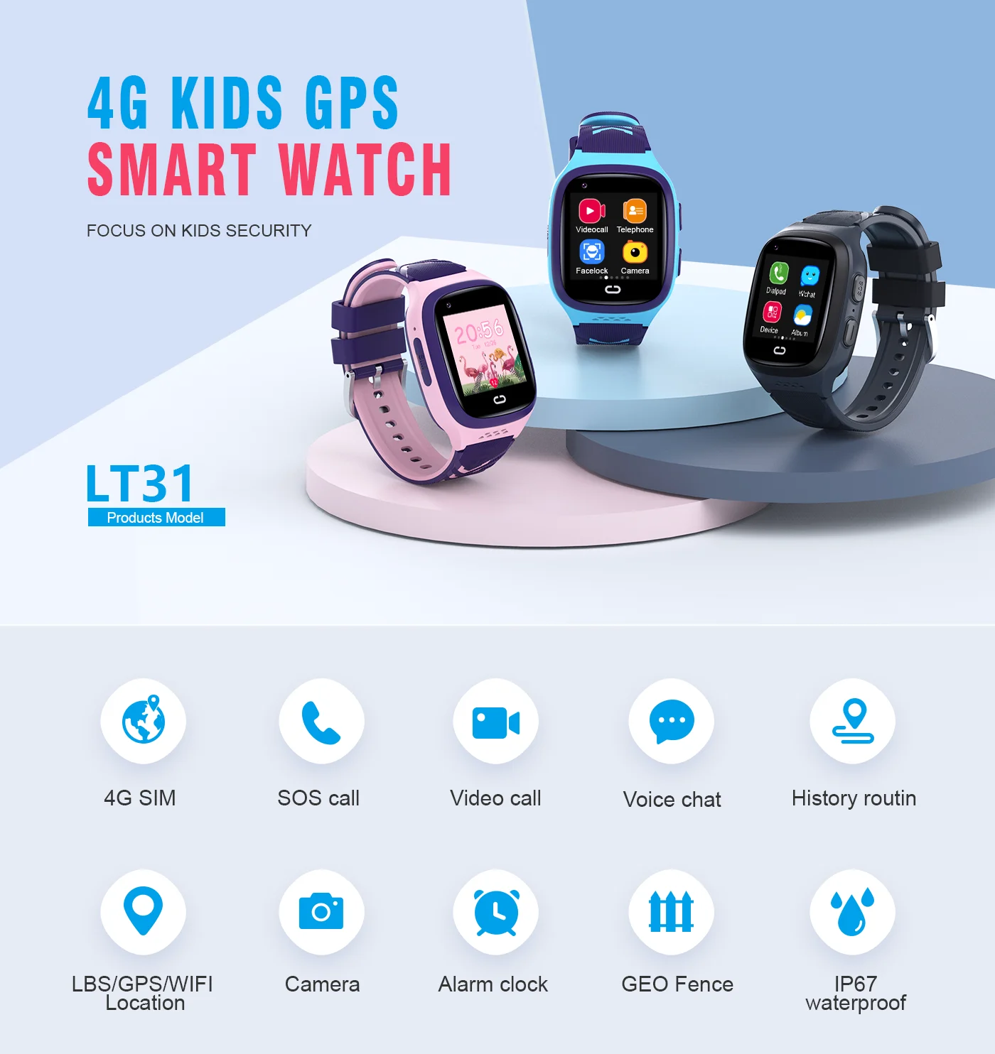 นาฬิกาสมาร์ทวอทช์เด็ก 4G พร้อม - Smartwatch Watches For Kids With Gps บทวิจารณ์และราคา