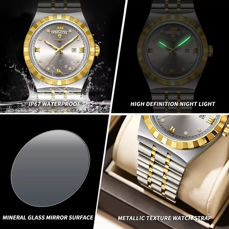นาฬิกาข้อมือผู้ชาย BINBOND แฟช - Smartwatch Trending Watches For Men บทวิจารณ์และราคา