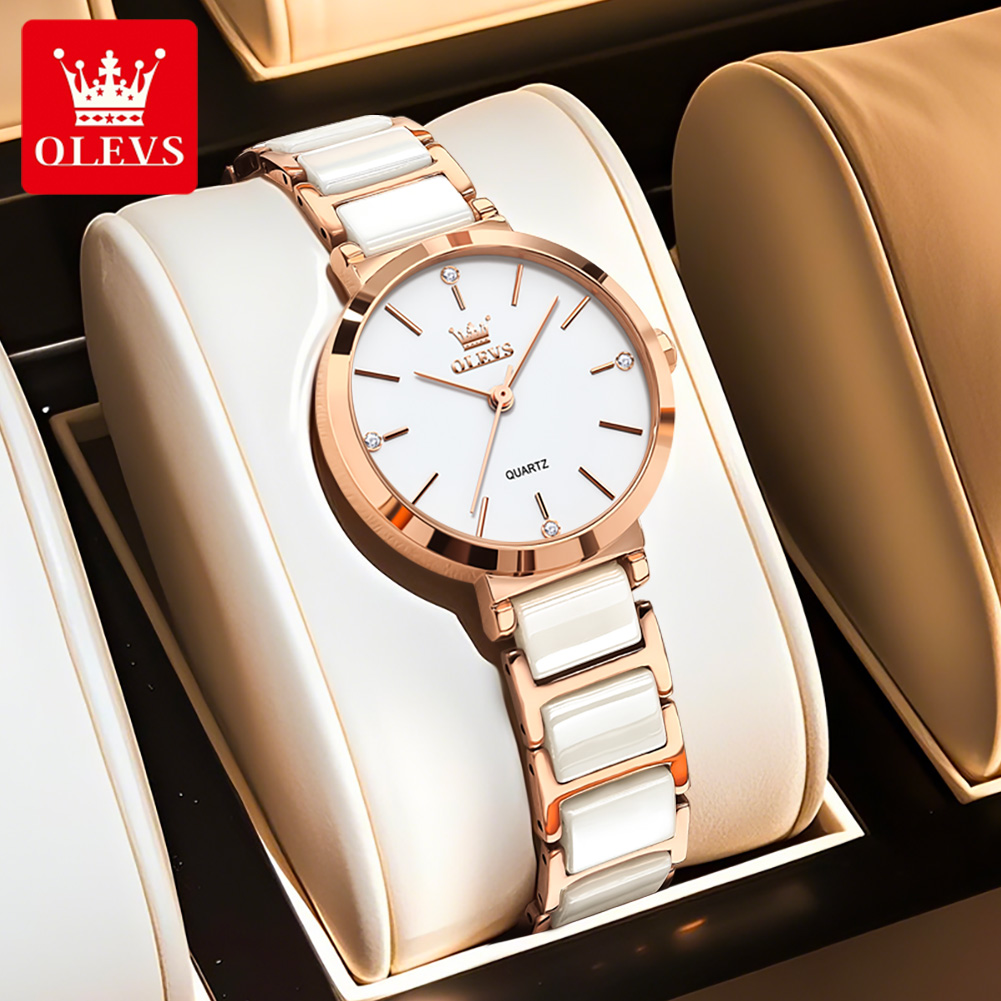 นาฬิกา OLEVS 5877 ขายดีสำหรับผ - Luxury Ceramic Watch บทวิจารณ์และราคา