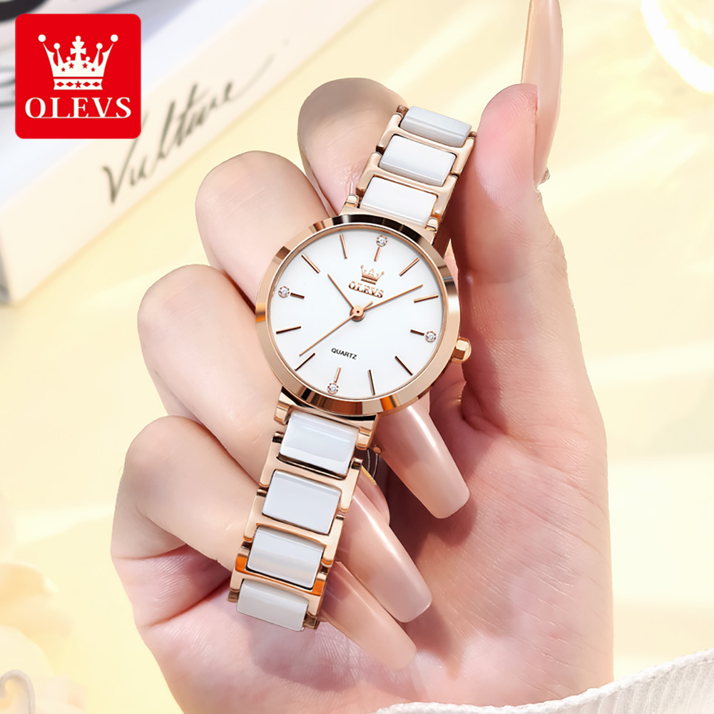 นาฬิกา OLEVS 5877 ขายดีสำหรับผ - Luxury Ceramic Watch บทวิจารณ์และราคา