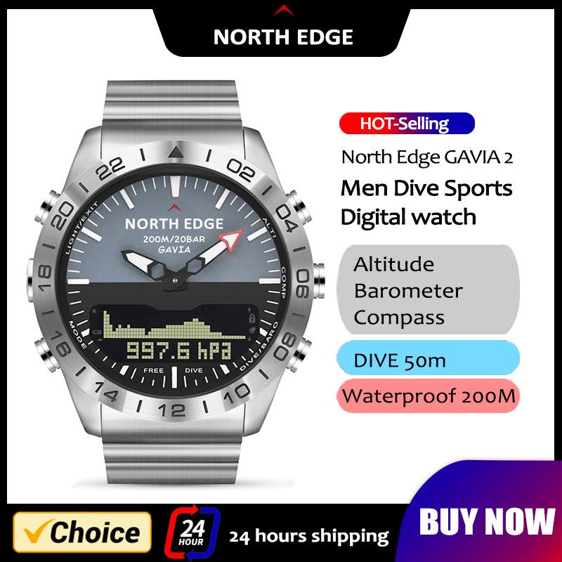 NORTH EDGE นาฬิกาดำน้ำสำหรับผู - Smartwatch Army Watches For Men บทวิจารณ์และราคา
