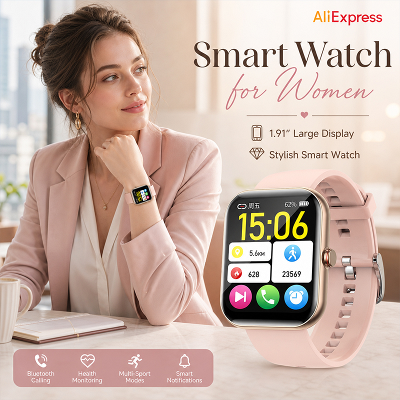 สมาร์ทวอทช์สำหรับผู้หญิง รองรั - Smartwatch Ladies Watches For Women บทวิจารณ์และราคา