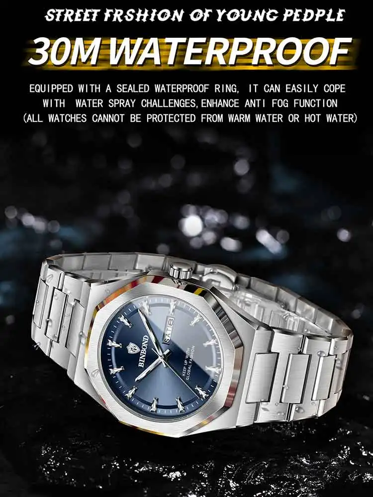 นาฬิกาควอตซ์ BINBOND แฟชั่นทัน - Smartwatch Trending Watches For Men บทวิจารณ์และราคา