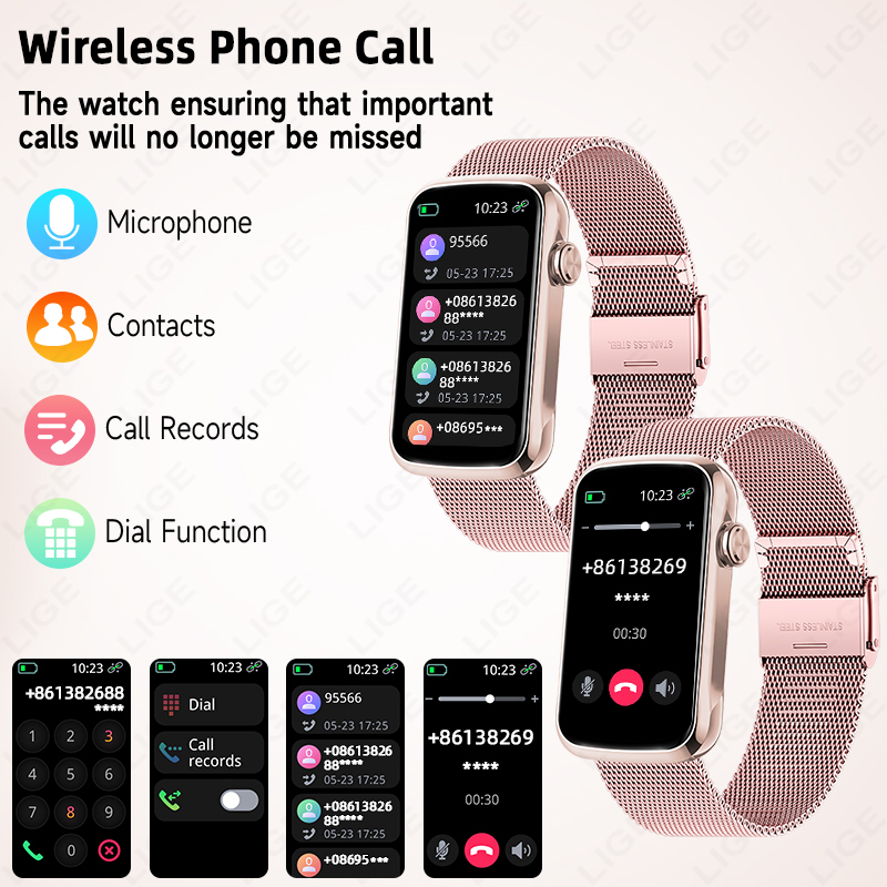 นาฬิกาอัจฉริยะ LIGE 1.47 นิ้ว  - Smartwatch Ladies Watches For Women บทวิจารณ์และราคา