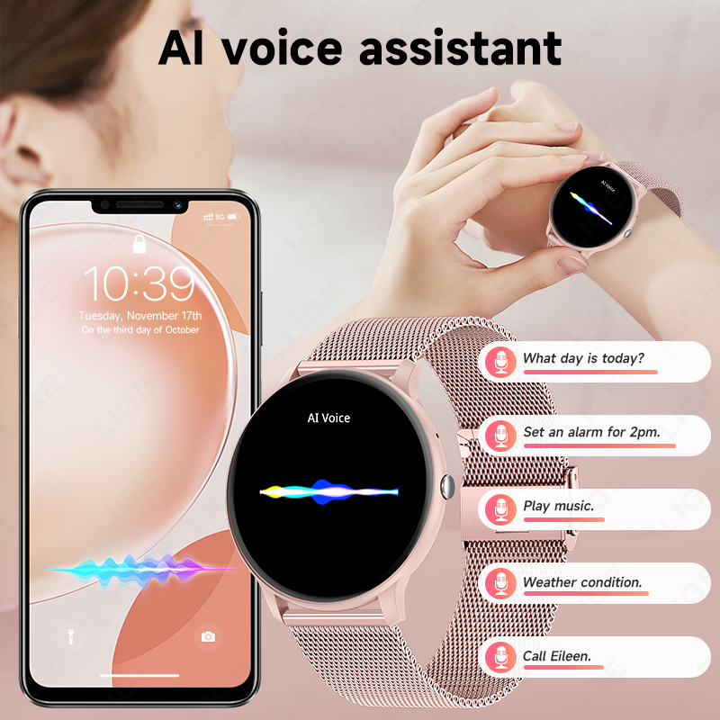 LIGE กันน้ำผู้หญิงสมาร์ทวอทช์ว - Smartwatch Ladies Watches For Women บทวิจารณ์และราคา