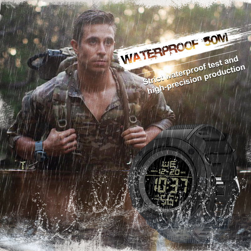 NORTH EDGE Mens ดิจิตอลนาฬิกาท - Smartwatch Army Watches For Men บทวิจารณ์และราคา