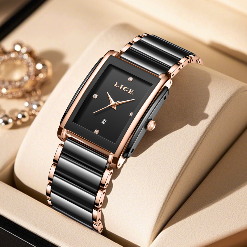 LIGE แฟชั่นนาฬิกาผู้หญิงหรูหรา - Luxury Ceramic Watch บทวิจารณ์และราคา