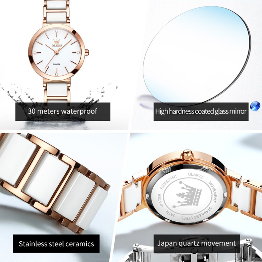 OLEVS นาฬิกาผู้หญิงแฟชั่น relo - Luxury Ceramic Watch บทวิจารณ์และราคา