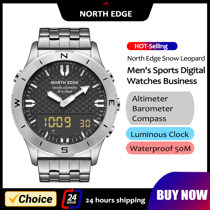 NORTH EDGE ผู้ชายกีฬานาฬิกาดิจ - Hybrid Smartwatch บทวิจารณ์และราคา